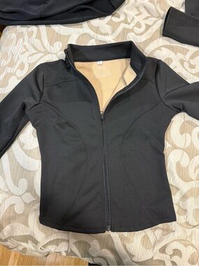 athletica Black Full-Zip Sculpting Utility Jacket
